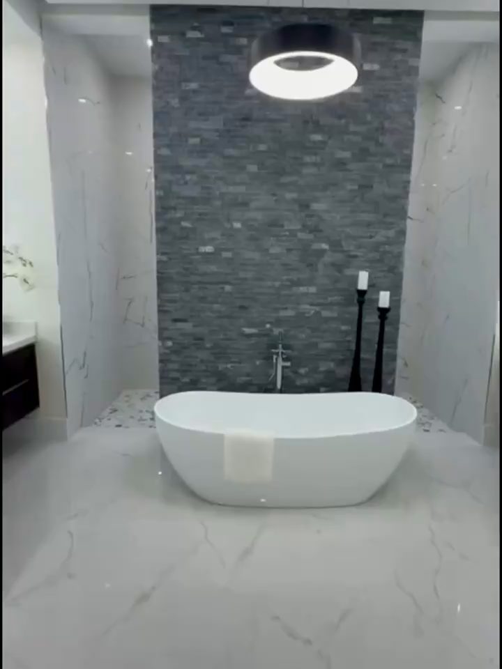 Primary bathroom with freestanding tub